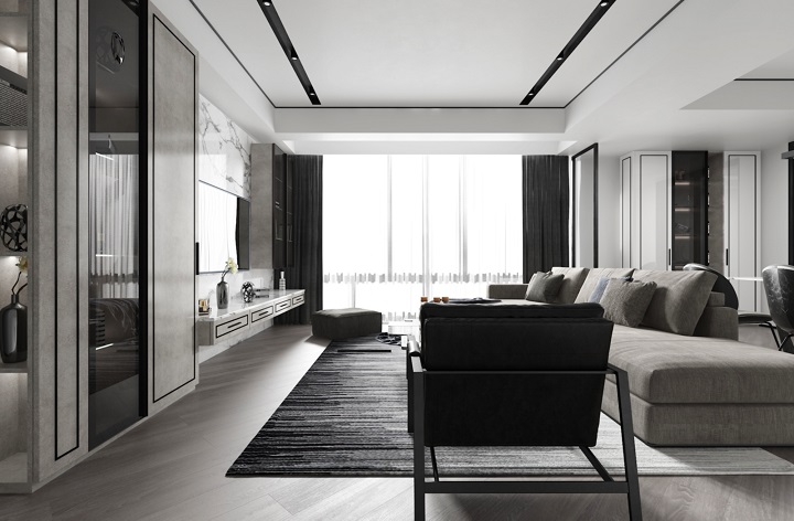 簡約時尚客廳裝修效果圖